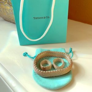 Tiffany & Co. mesh bracelet and rings
